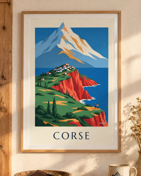 Affiches Corse : affiche de la collection encadrée dans un intérieur