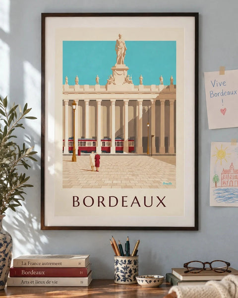 Affiches Bordeaux : affiche de la collection encadrée dans un intérieur