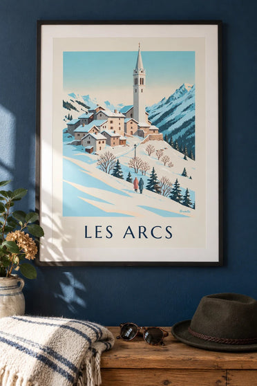 Les Arcs poster, Villaroger beneath the snow : framed on the wall