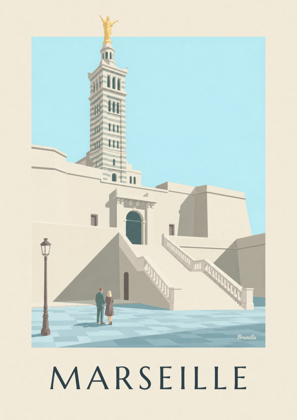 Affiche grand escalier de Notre-Dame-de-la-Garde