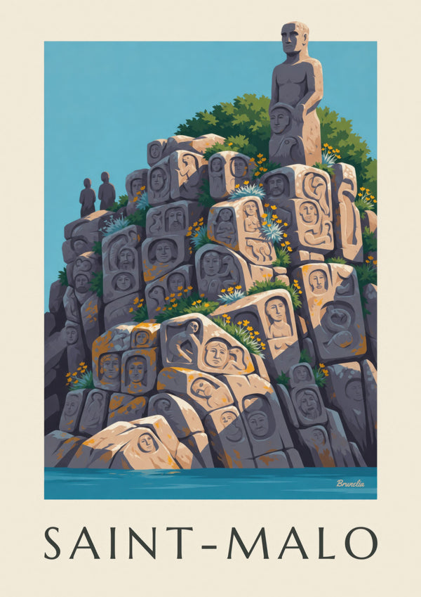 Rothéneuf carved rocks in Saint-Malo poster