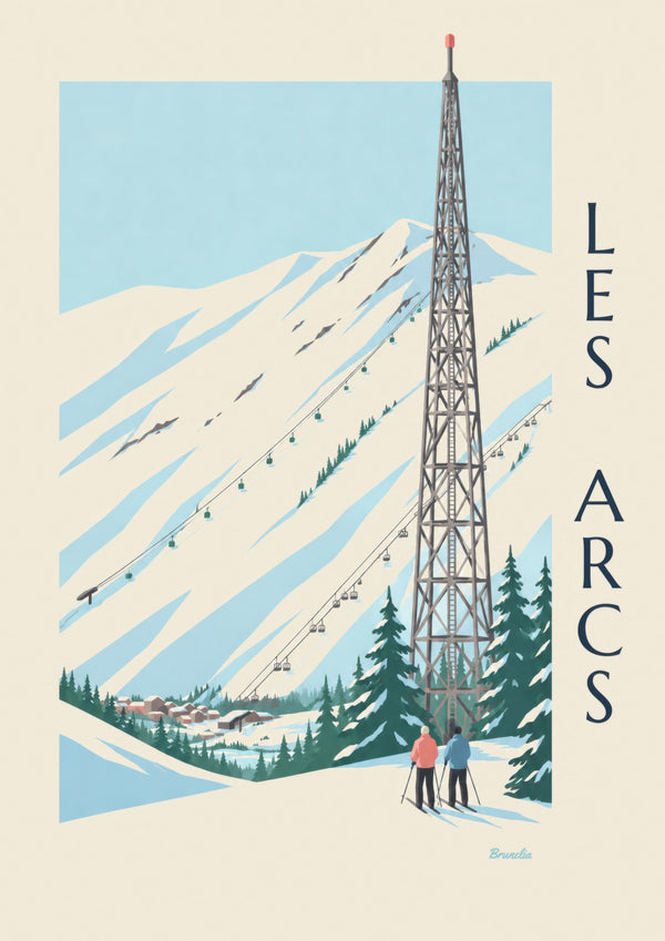 Les Arcs, Arc 1600 and its ski slopes poster