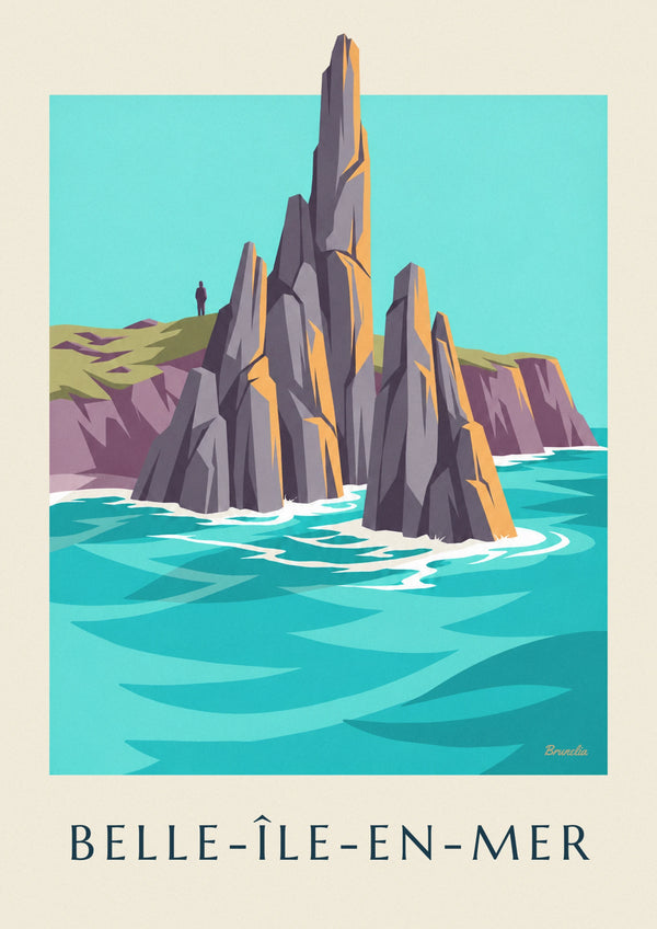 Affiche aiguilles de Port-Coton à Belle-Île-en-Mer