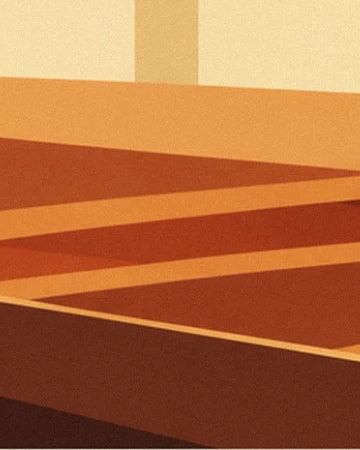 The orange-toned wooden bar top crossed by long brown shadows