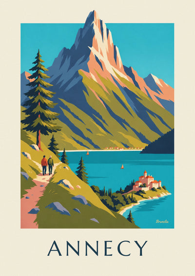 Poster of a hike above Lake Annecy: the full poster