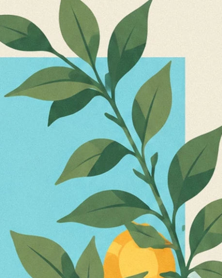 Une branche de citronnier aux feuilles vertes, avec un citron partiellement visible