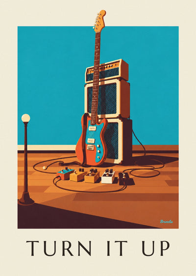 Affiche amplificateurs de guitare et pédales d'effet : l'affiche entière
