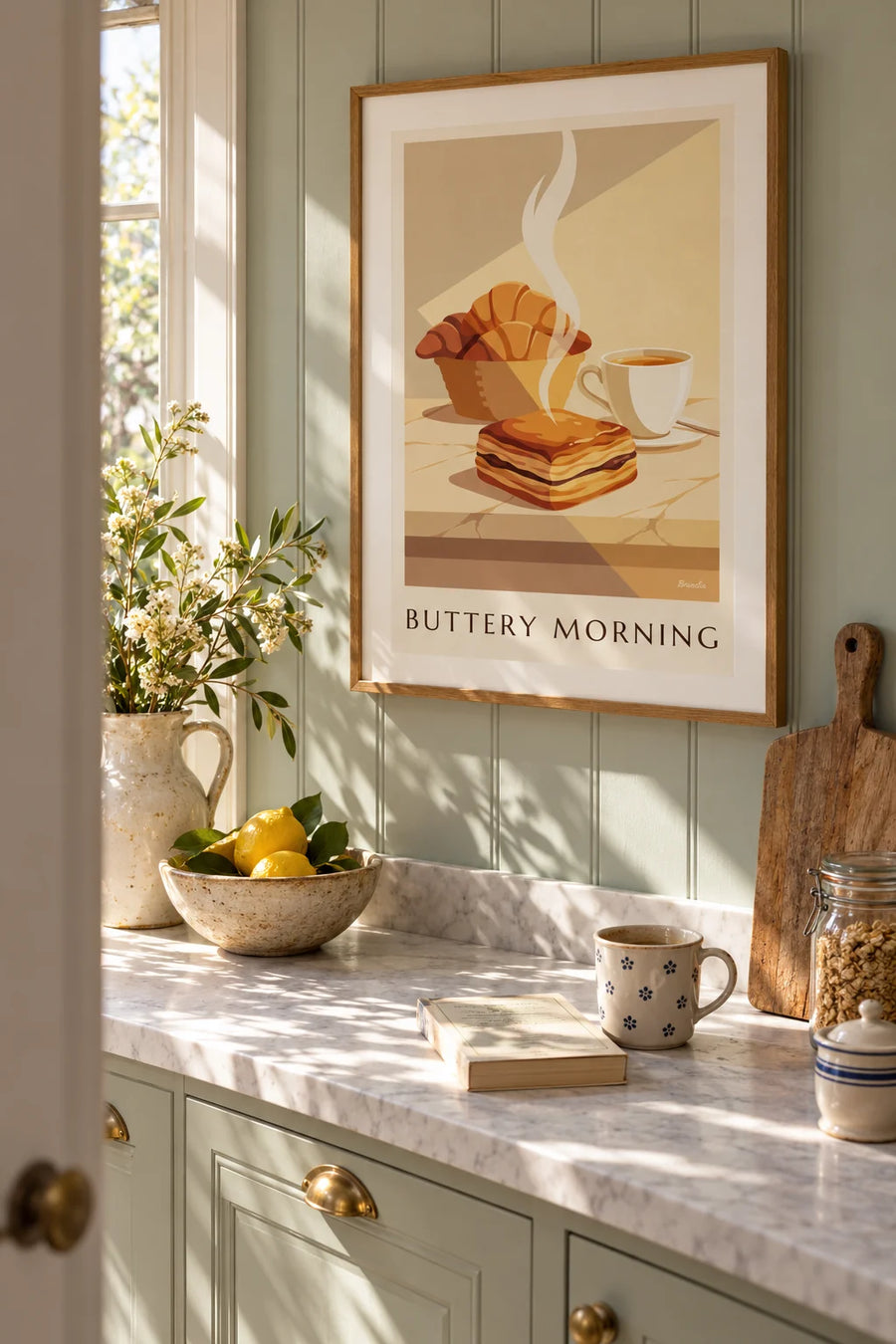 Pain au chocolat poster, a French pastry: framed on the wall