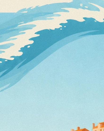 La crête écumeuse de la vague de Jeffreys Bay et ses longues courbes turquoise