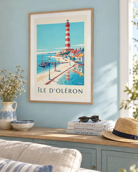 Affiches bord de mer : affiche de la collection encadrée dans un intérieur