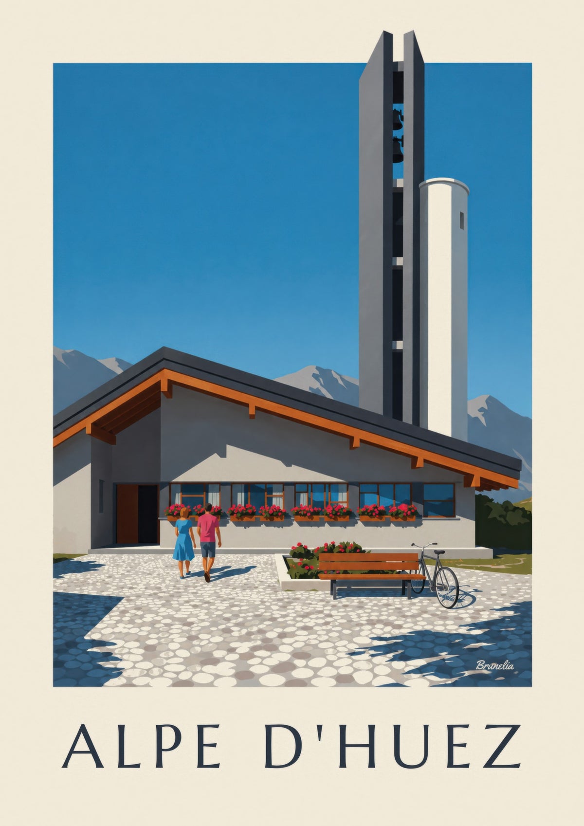 Notre-Dame-des-Neiges church in Alpe d'Huez print