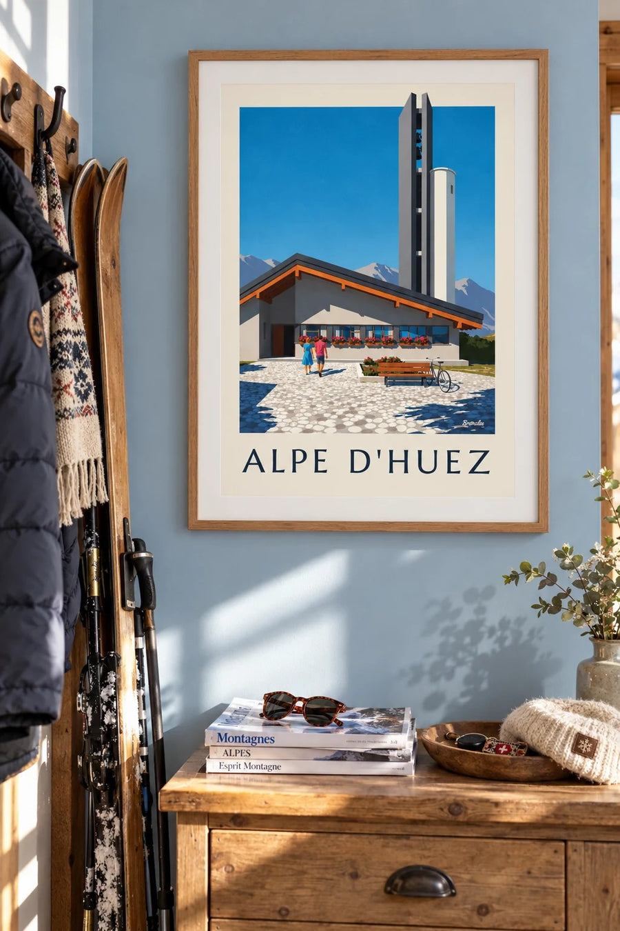 Notre-Dame-des-Neiges church in Alpe d'Huez print : framed on the wall