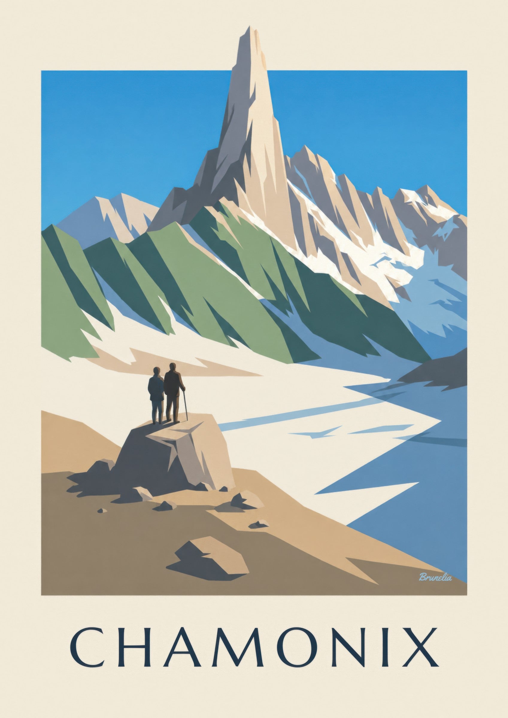Chamonix, Aiguille du Dru poster: close-up detail