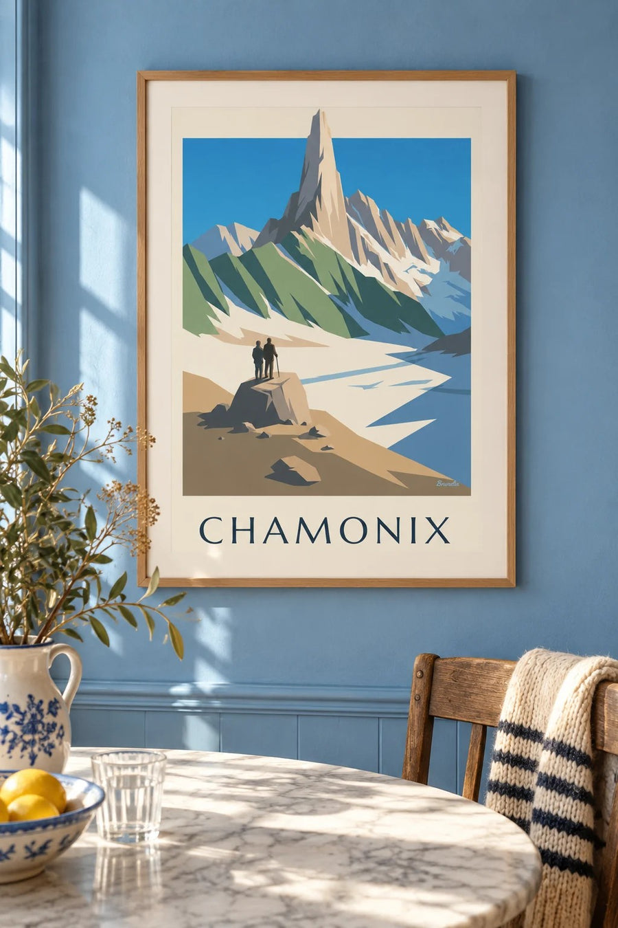 Chamonix, Aiguille du Dru poster : framed on the wall