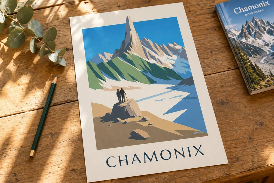Chamonix, Aiguille du Dru poster : standing on a table