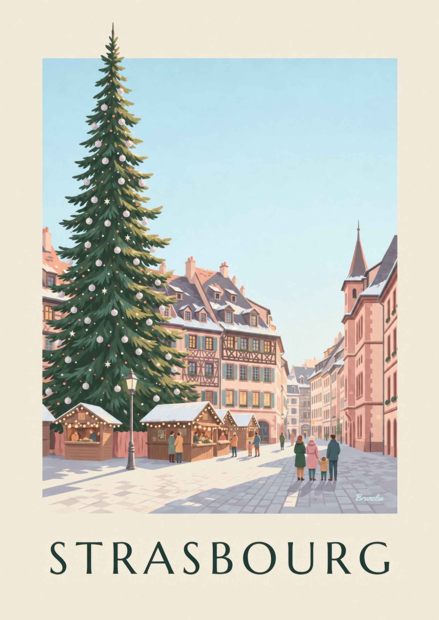 Strasbourg Christmas Market Poster: close-up detail