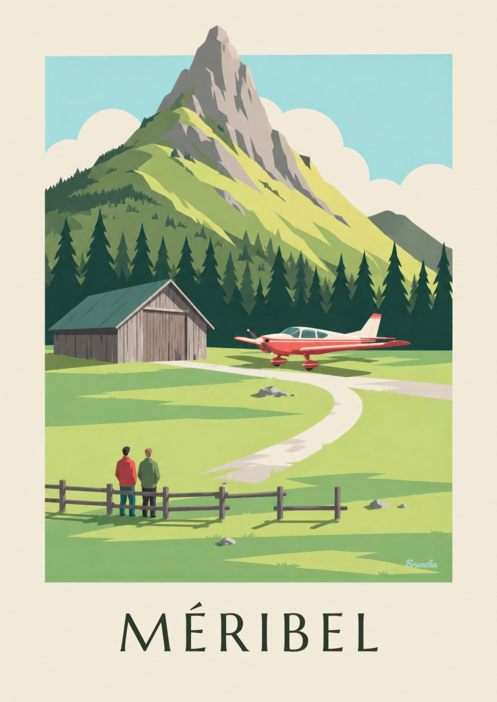 Méribel, small plane at the airfield poster: close-up detail