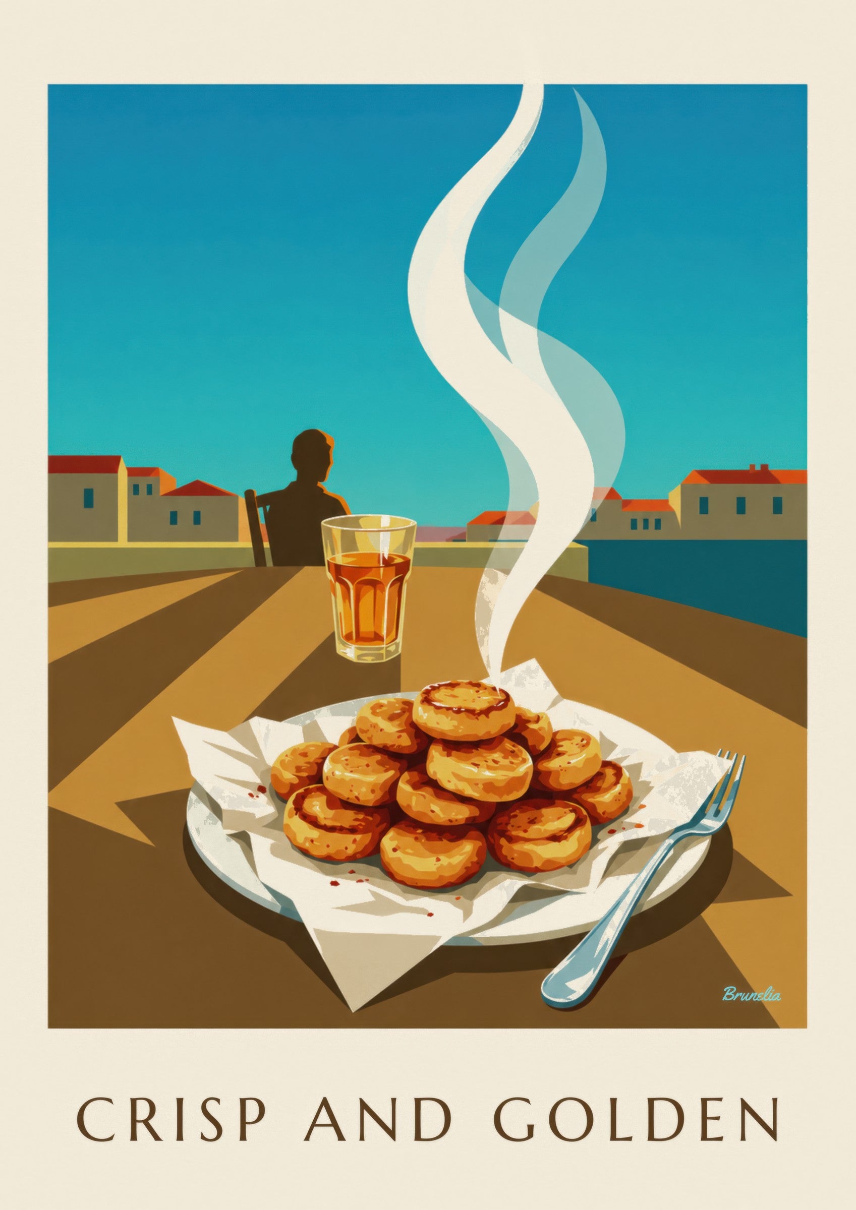 Golden Marseille Panisses Poster: close-up detail