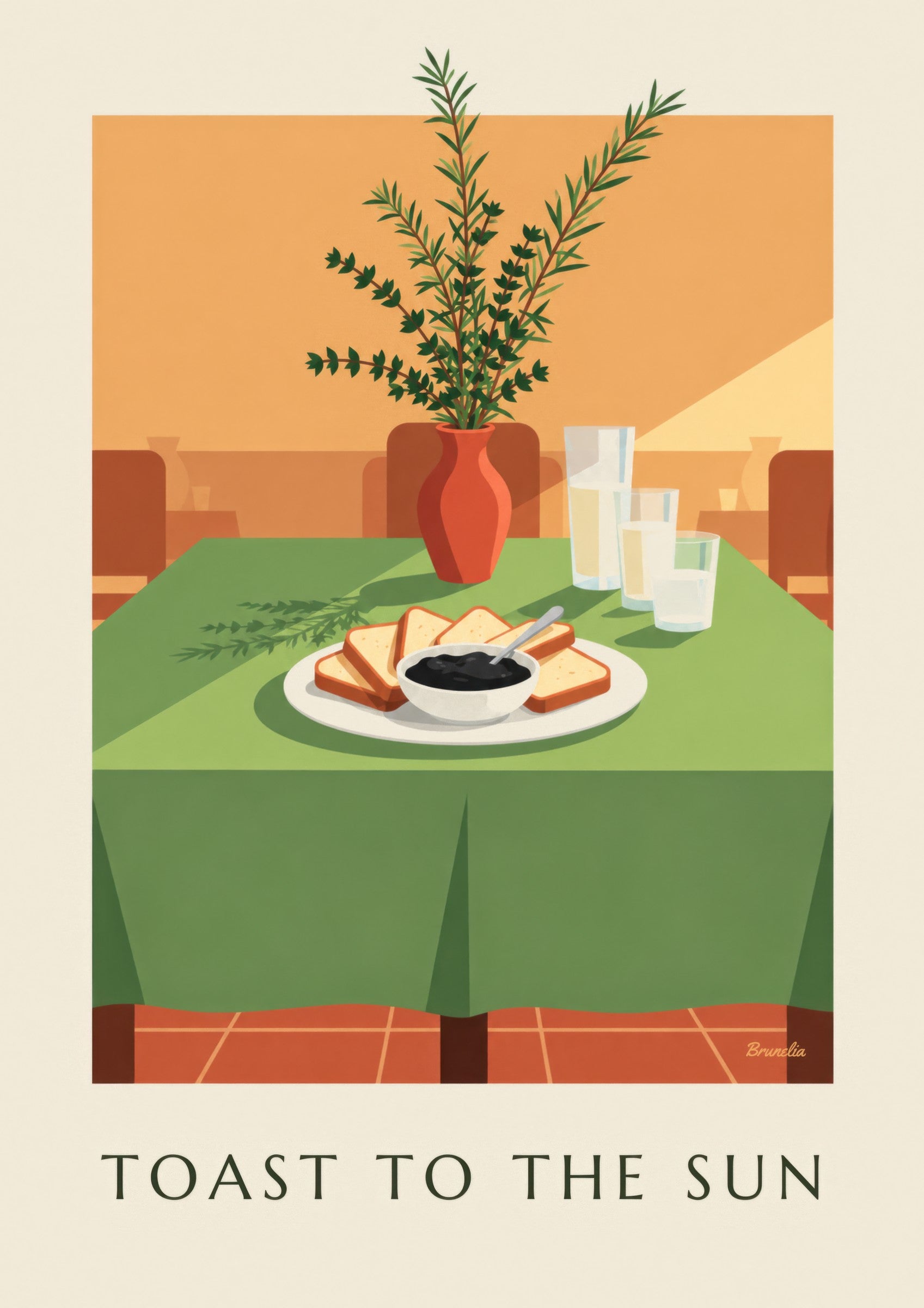 Black tapenade and toast aperitif poster: close-up detail