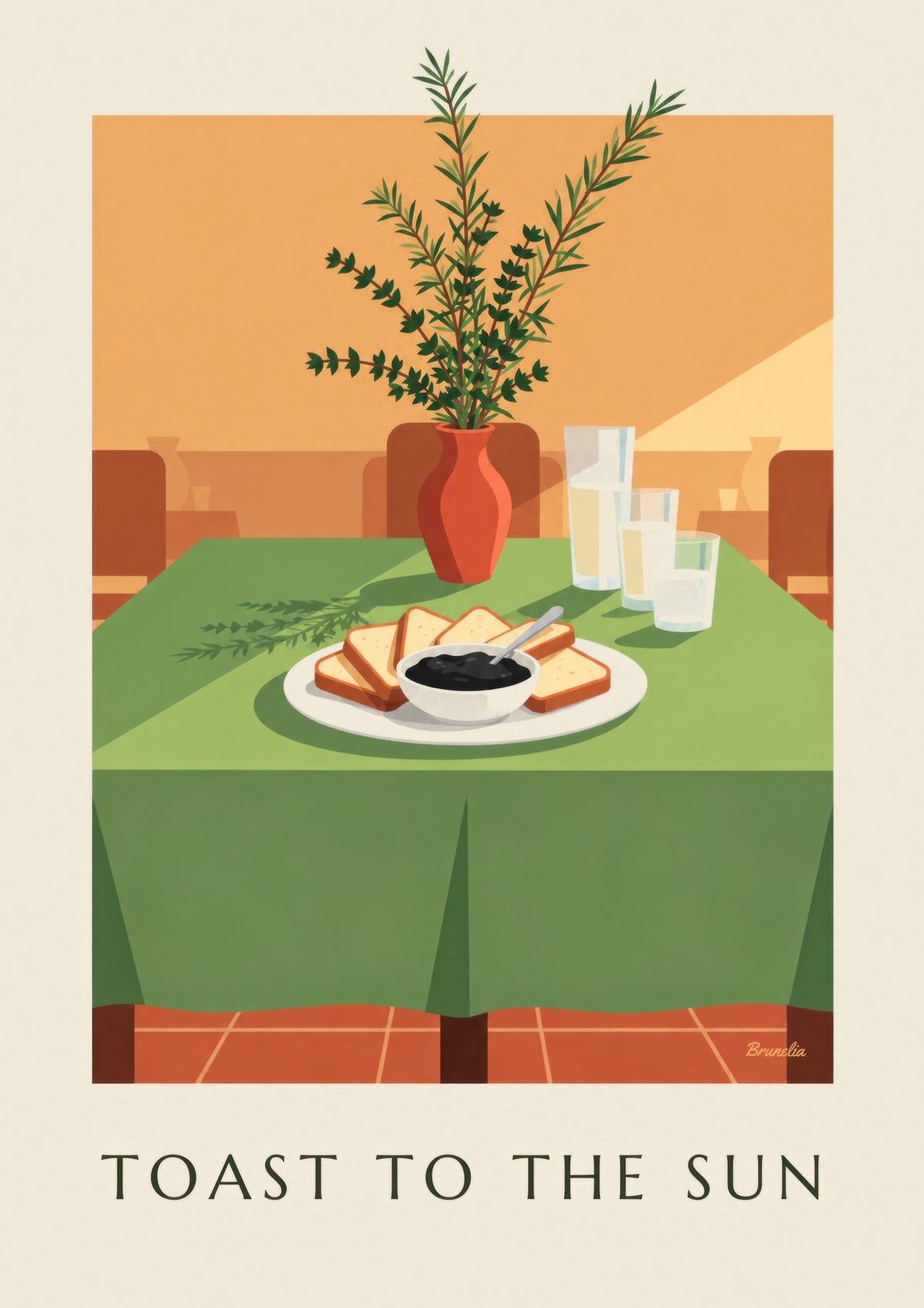 Black tapenade and toast aperitif poster