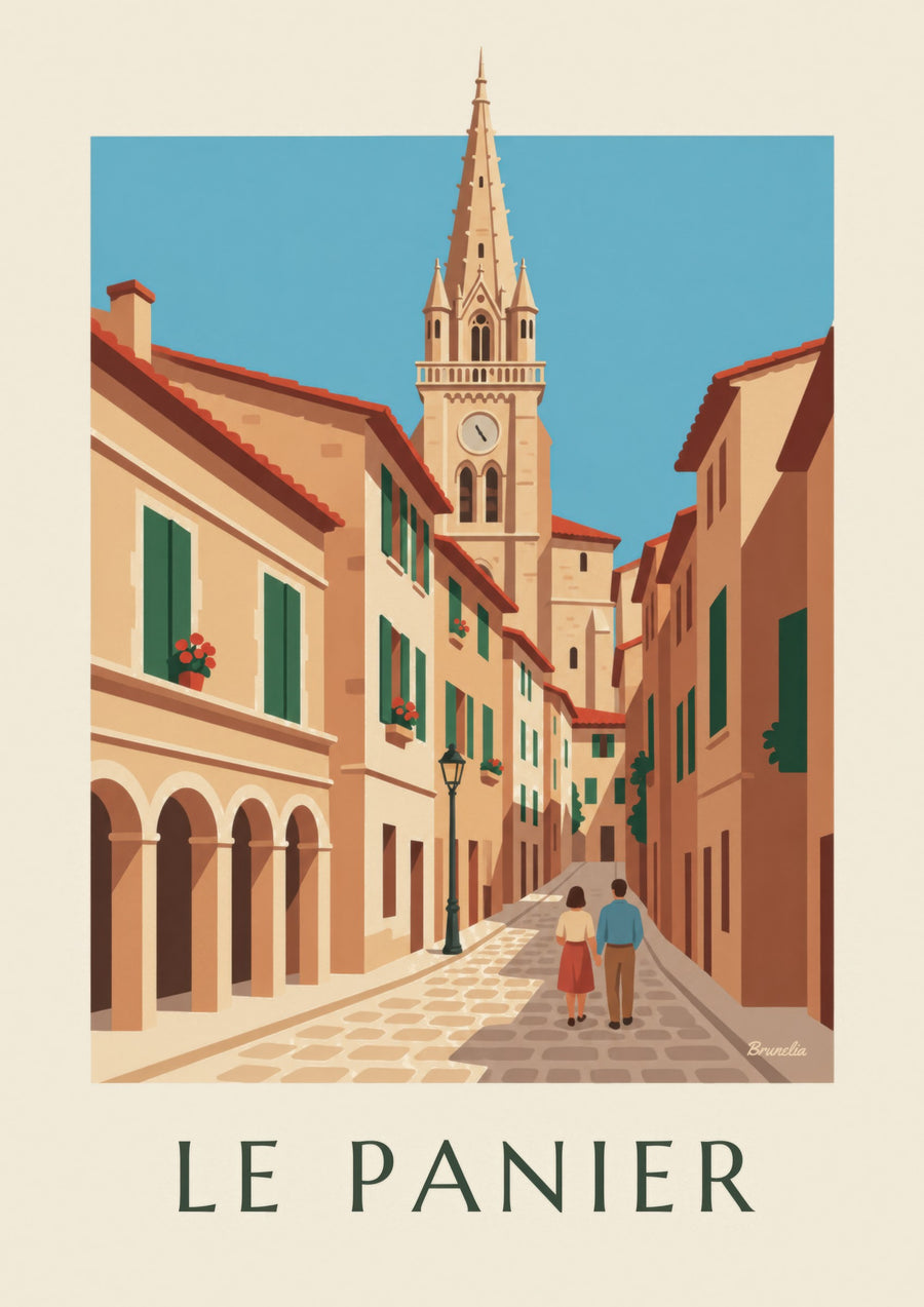 Les Accoules bell tower poster in Le Panier, Marseille