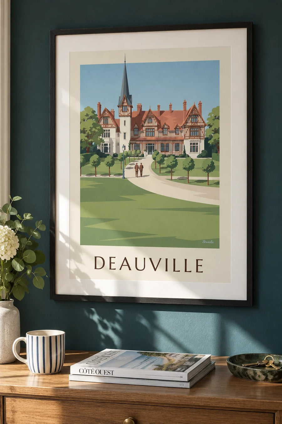 Affiche Deauville villa Strassburger à colombages : encadrée au mur