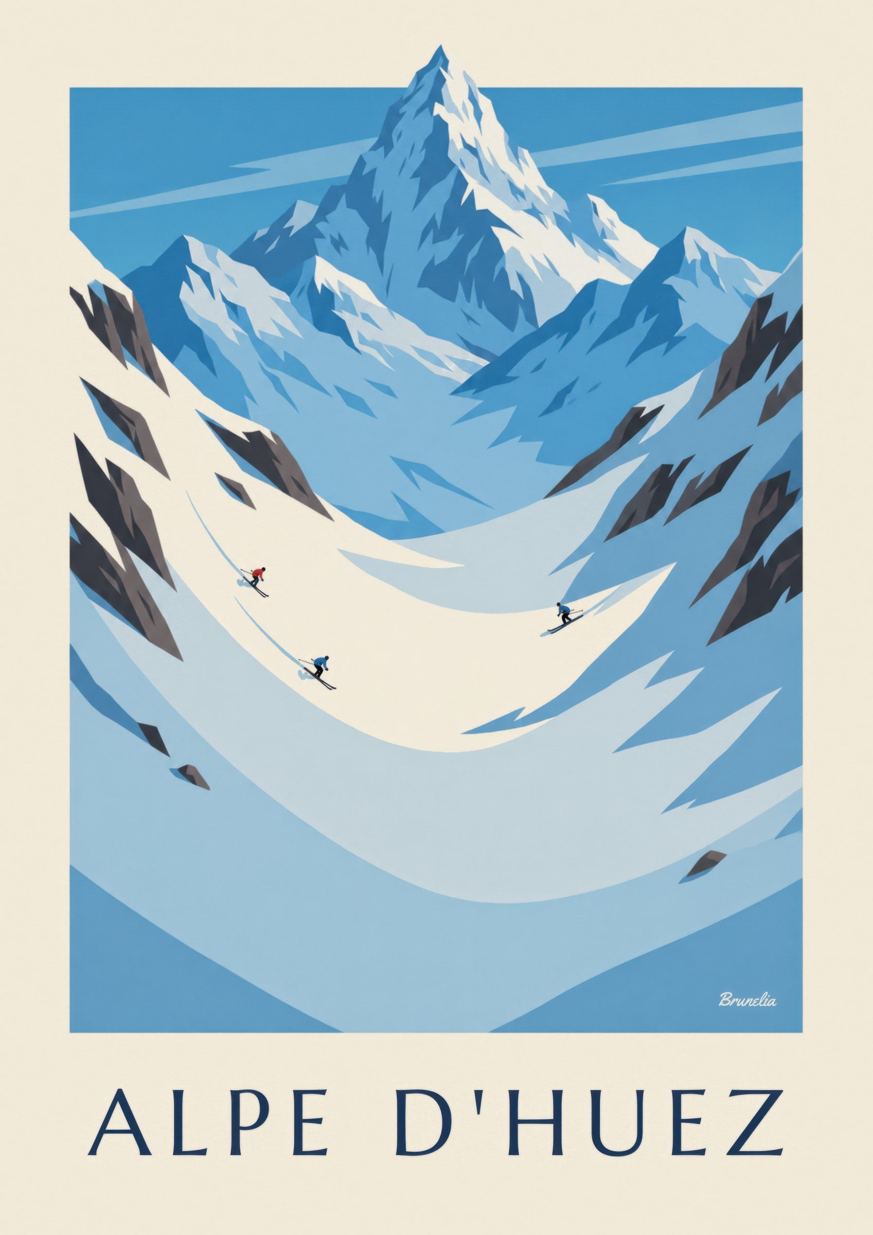 Alpe d'Huez Sarenne glacier and Écrins poster: close-up detail