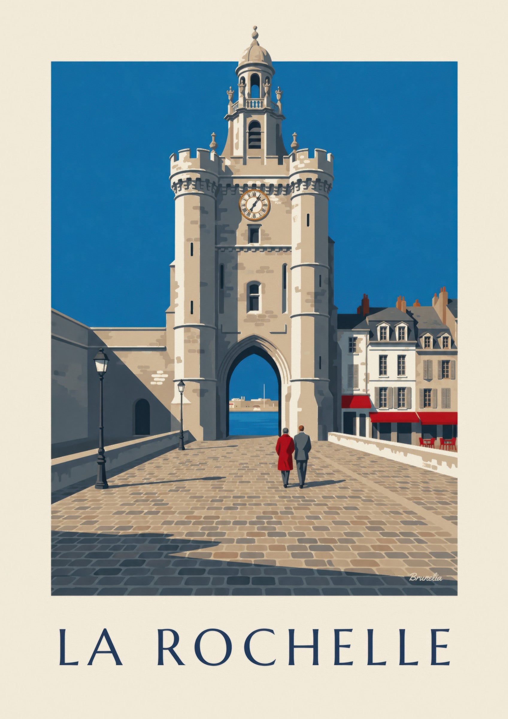 Grosse Horloge gate in La Rochelle poster: close-up detail