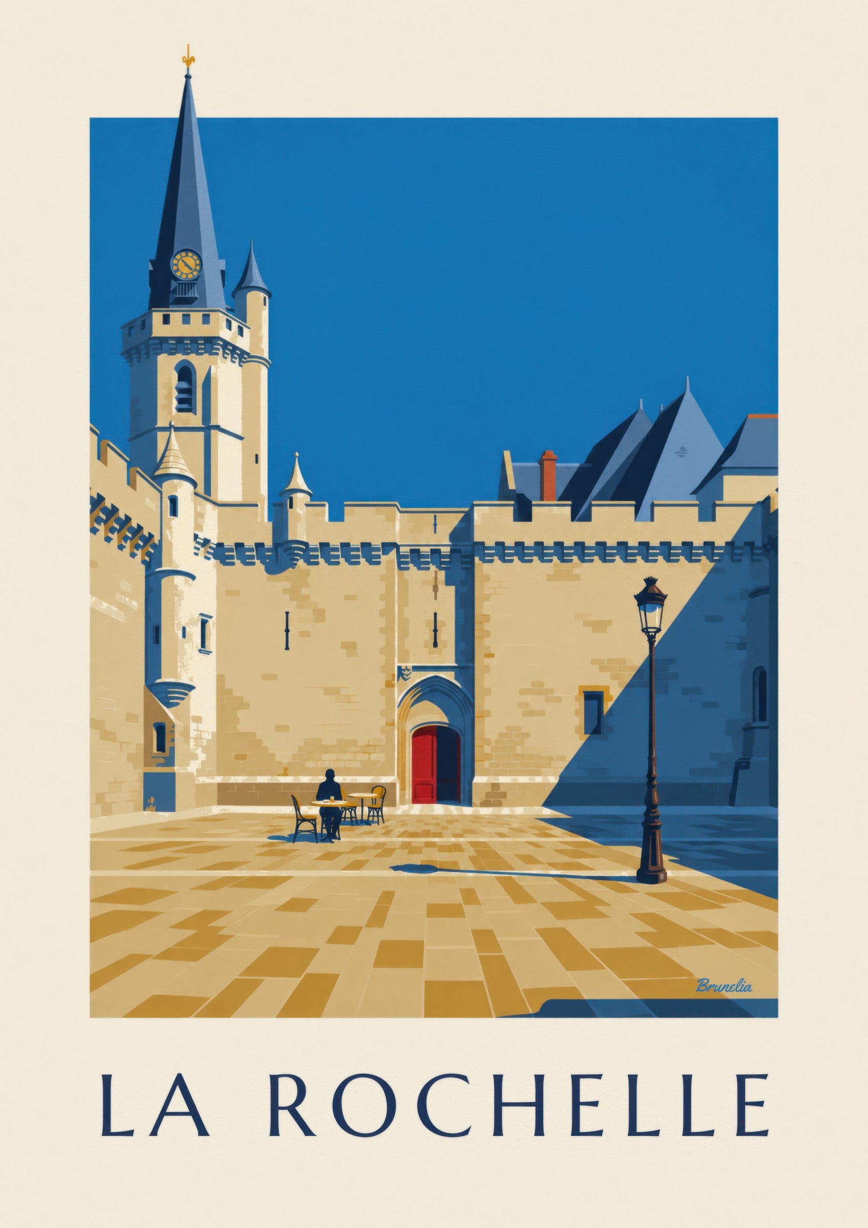 Gothic city hall of La Rochelle poster: close-up detail