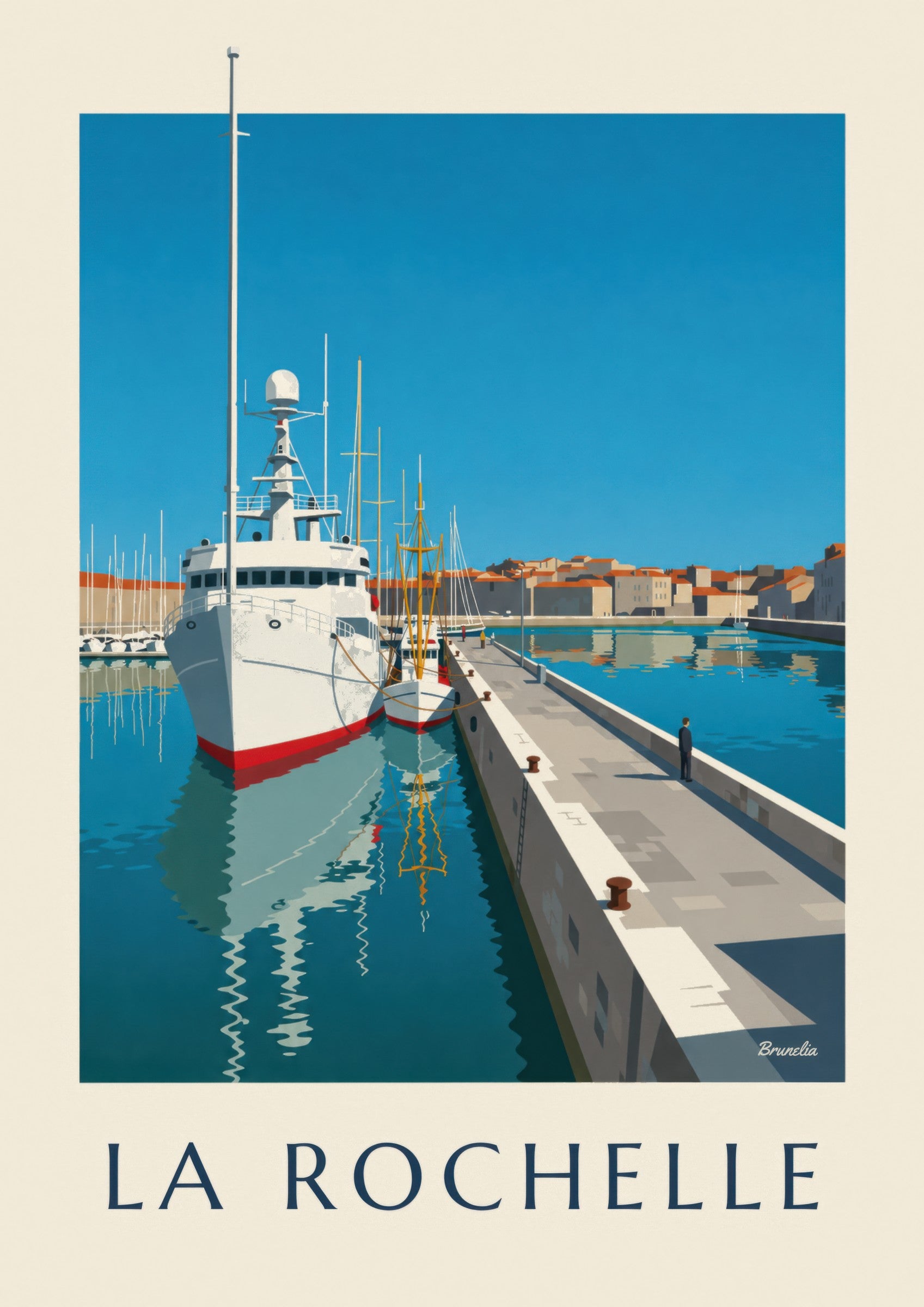 Bassin des Chalutiers in La Rochelle poster: close-up detail
