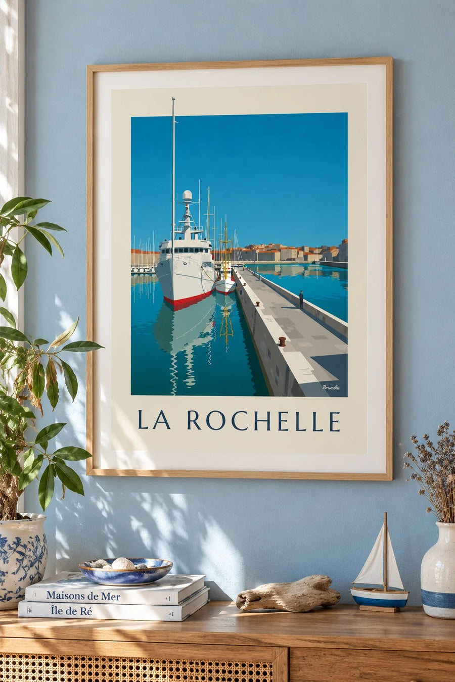 Bassin des Chalutiers in La Rochelle poster : framed on the wall