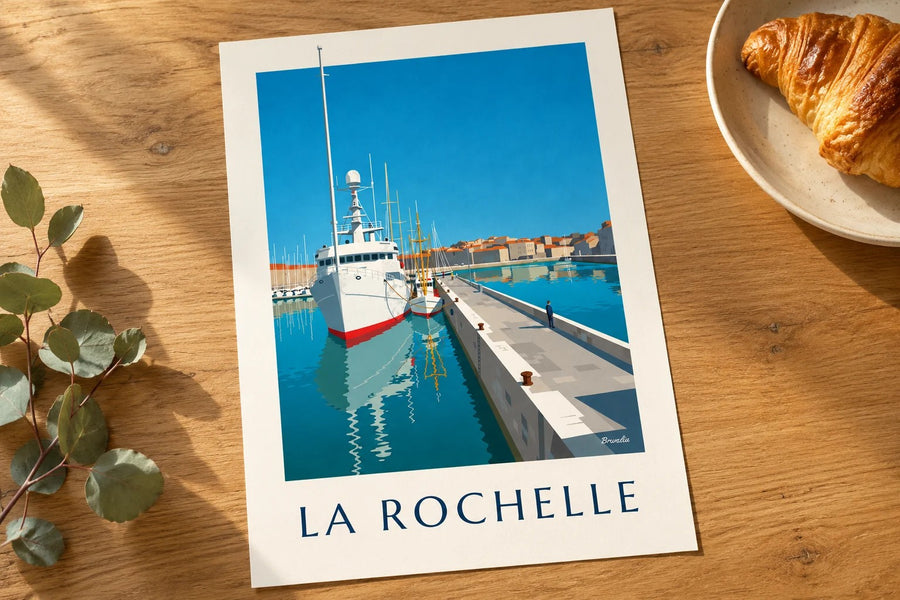 Bassin des Chalutiers in La Rochelle poster : standing on a table