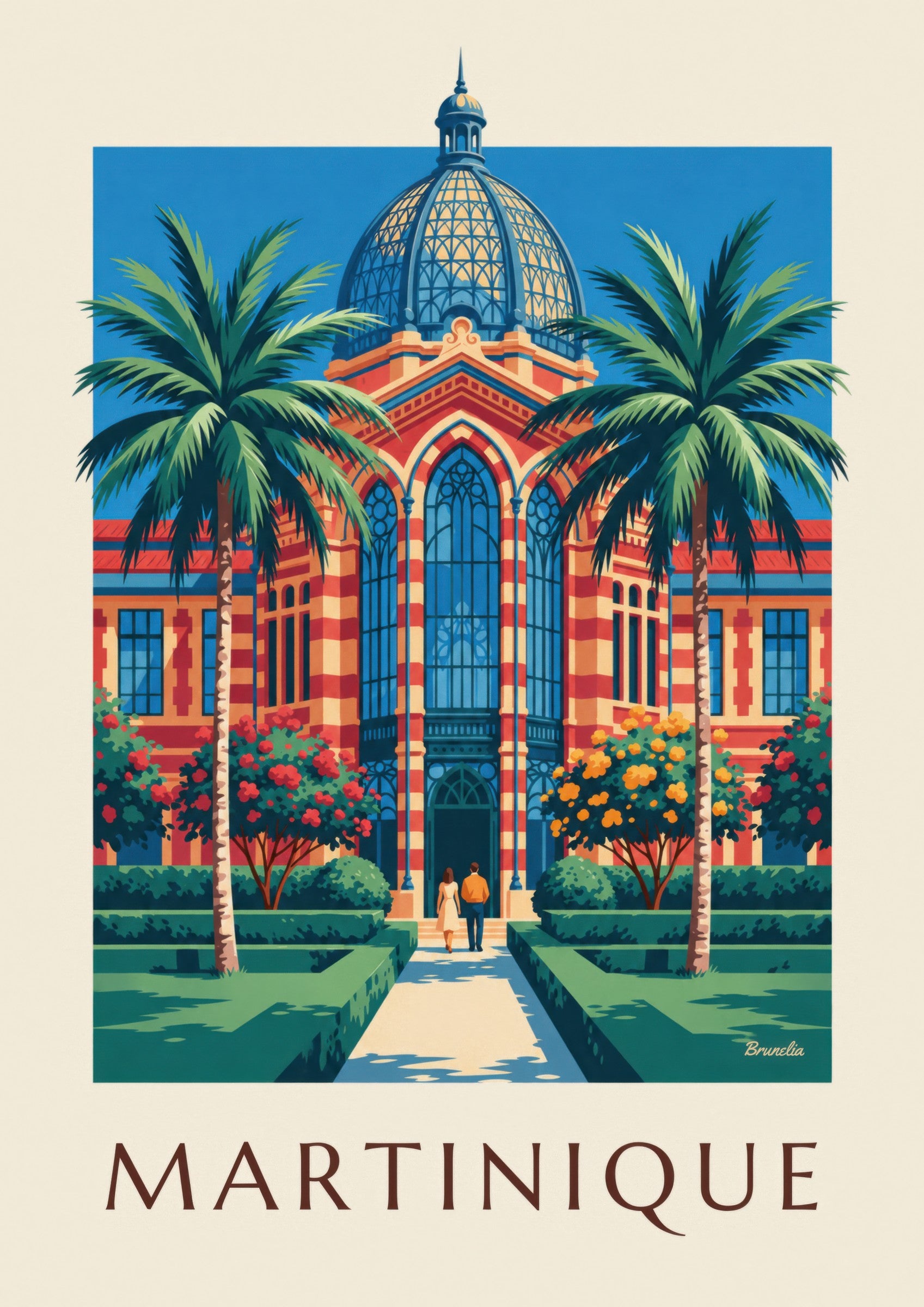 Schœlcher Library in Fort-de-France, Martinique poster: close-up detail