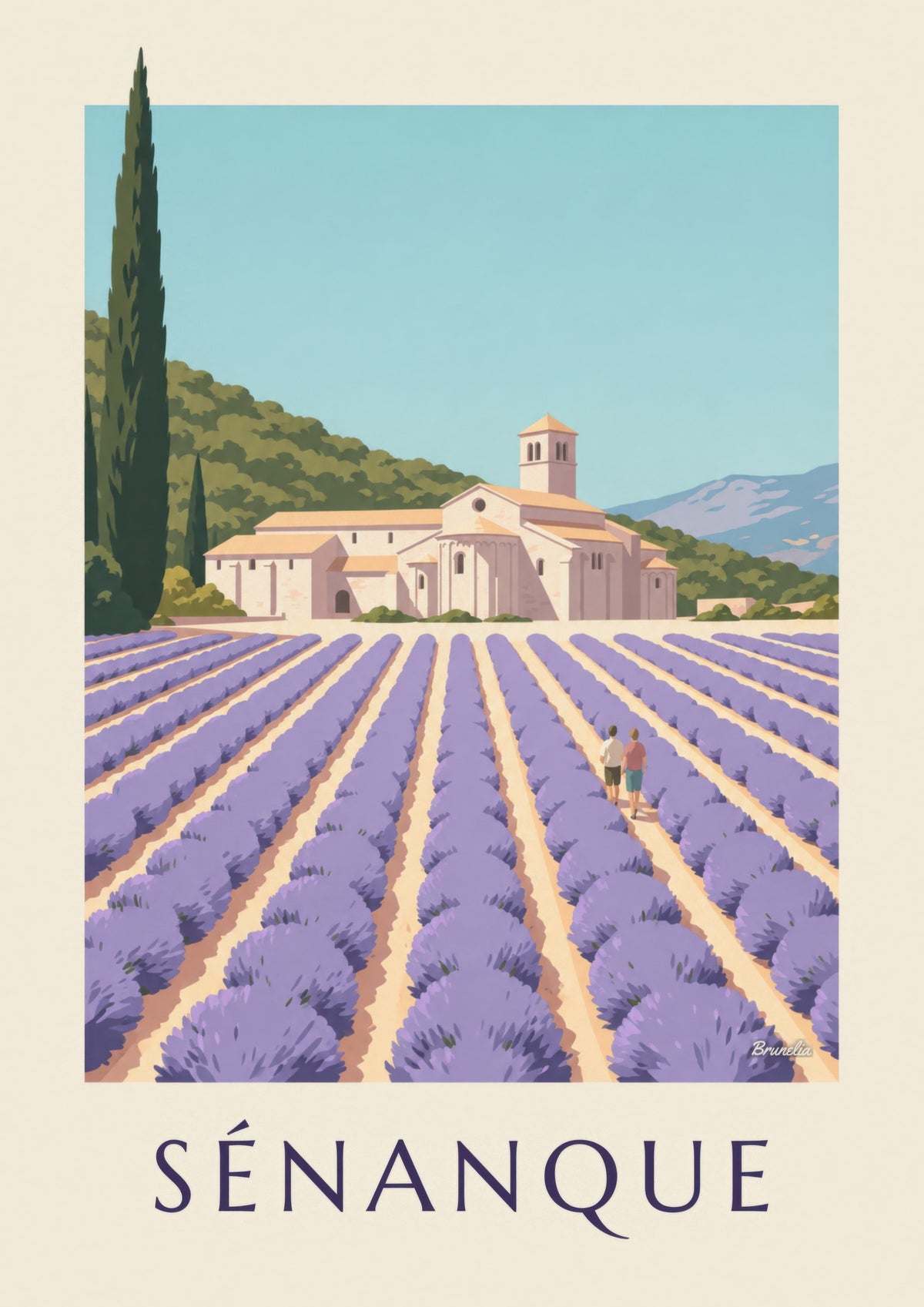 Sénanque Abbey and lavender poster