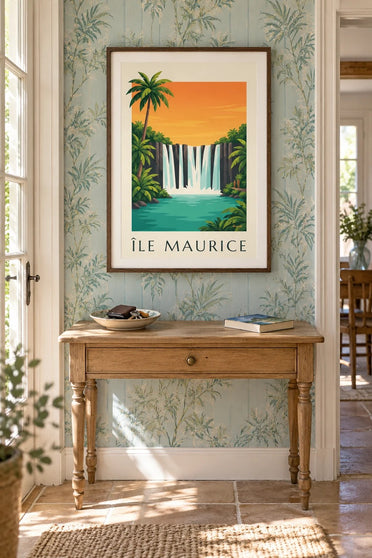 Rochester Falls in Mauritius poster : framed on the wall