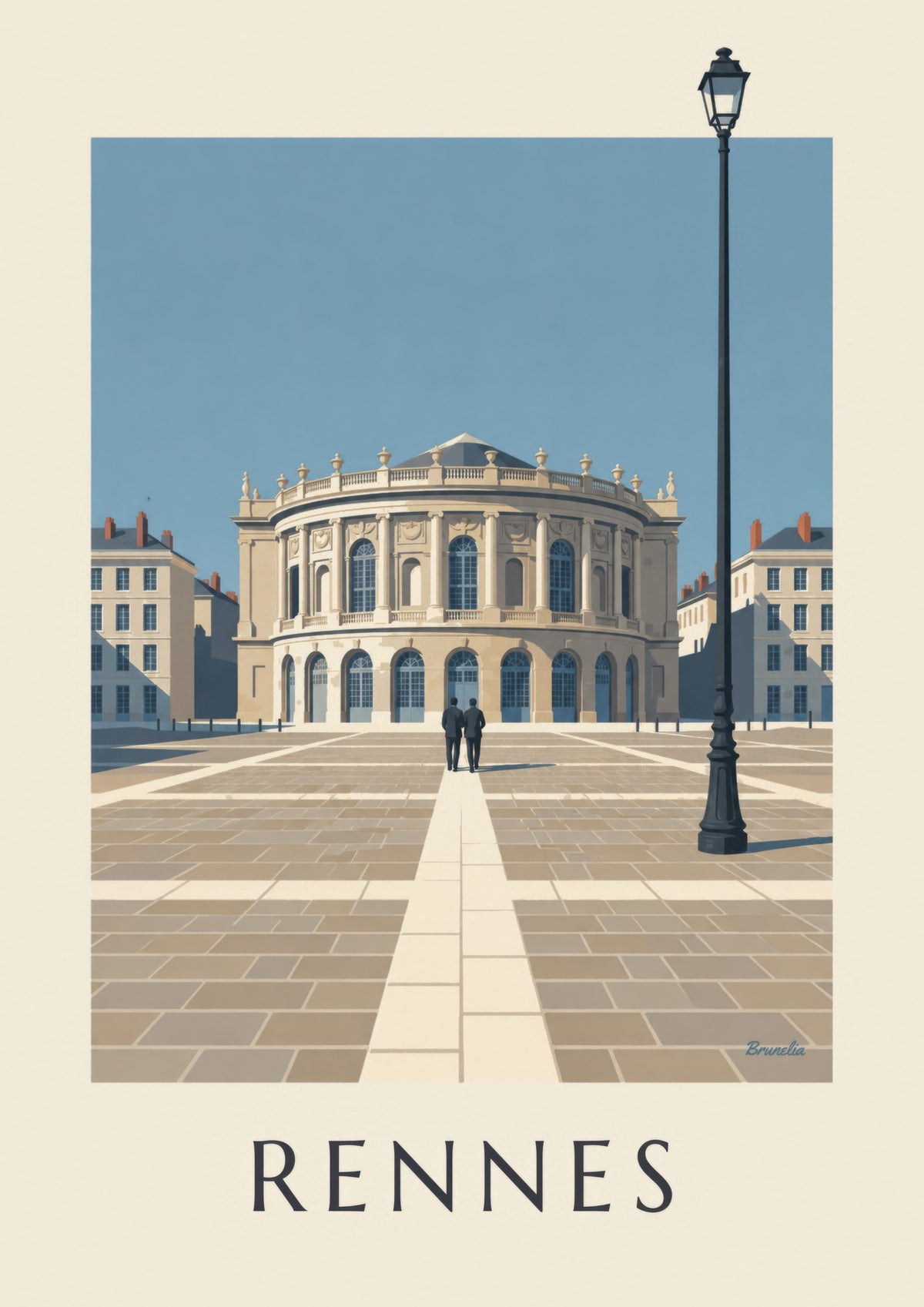 Rennes opera house rotunda on Place de la Mairie poster