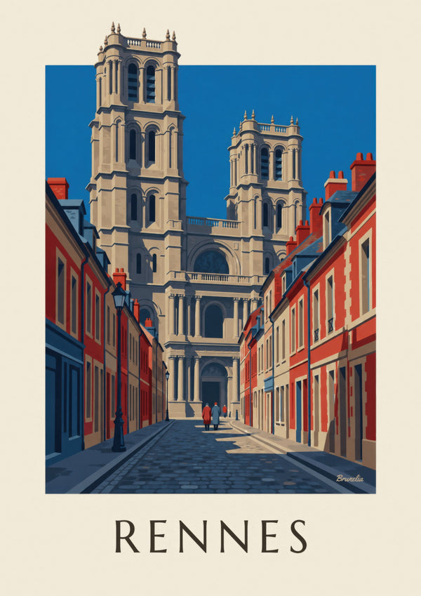 Rennes Saint-Pierre Cathedral and its towers poster
