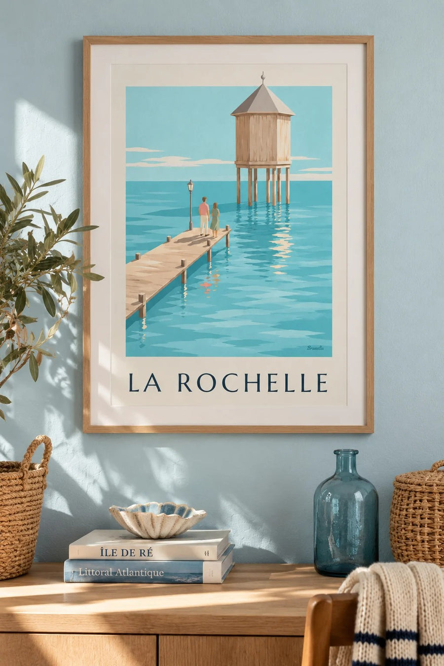 Bout du Monde Lighthouse Poster in La Rochelle : framed on the wall