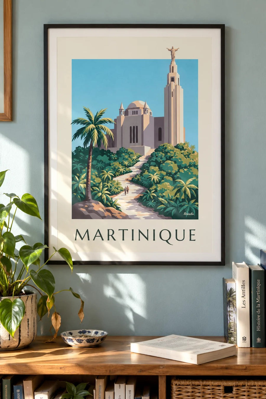 Martinique Poster, Sacred Heart of Balata Church : framed on the wall