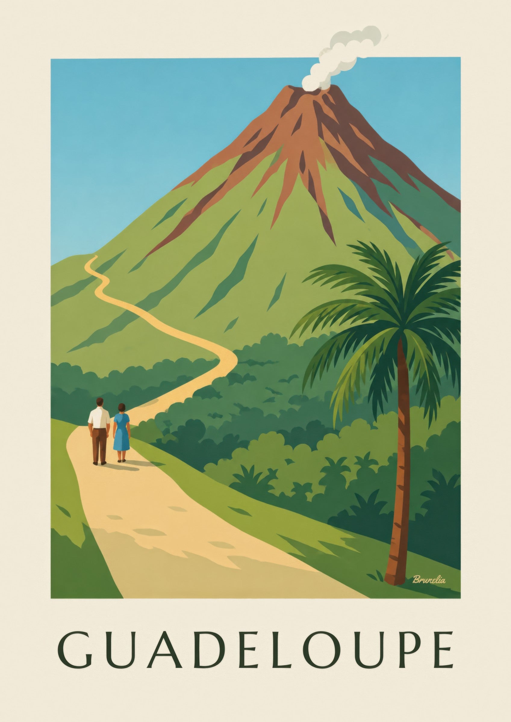 Guadeloupe Poster, La Soufrière Volcano: close-up detail
