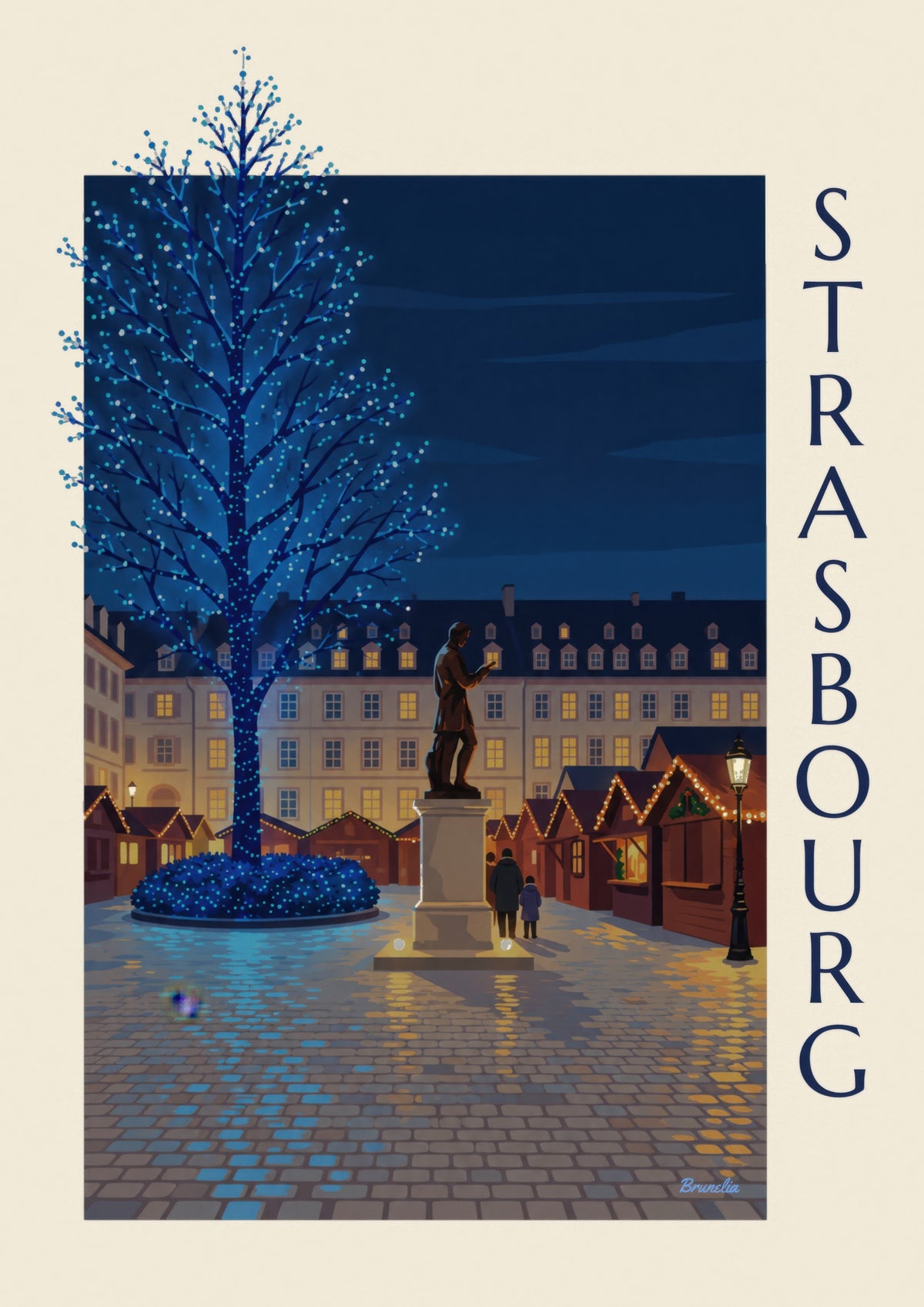 Strasbourg Christmas at Place Gutenberg poster