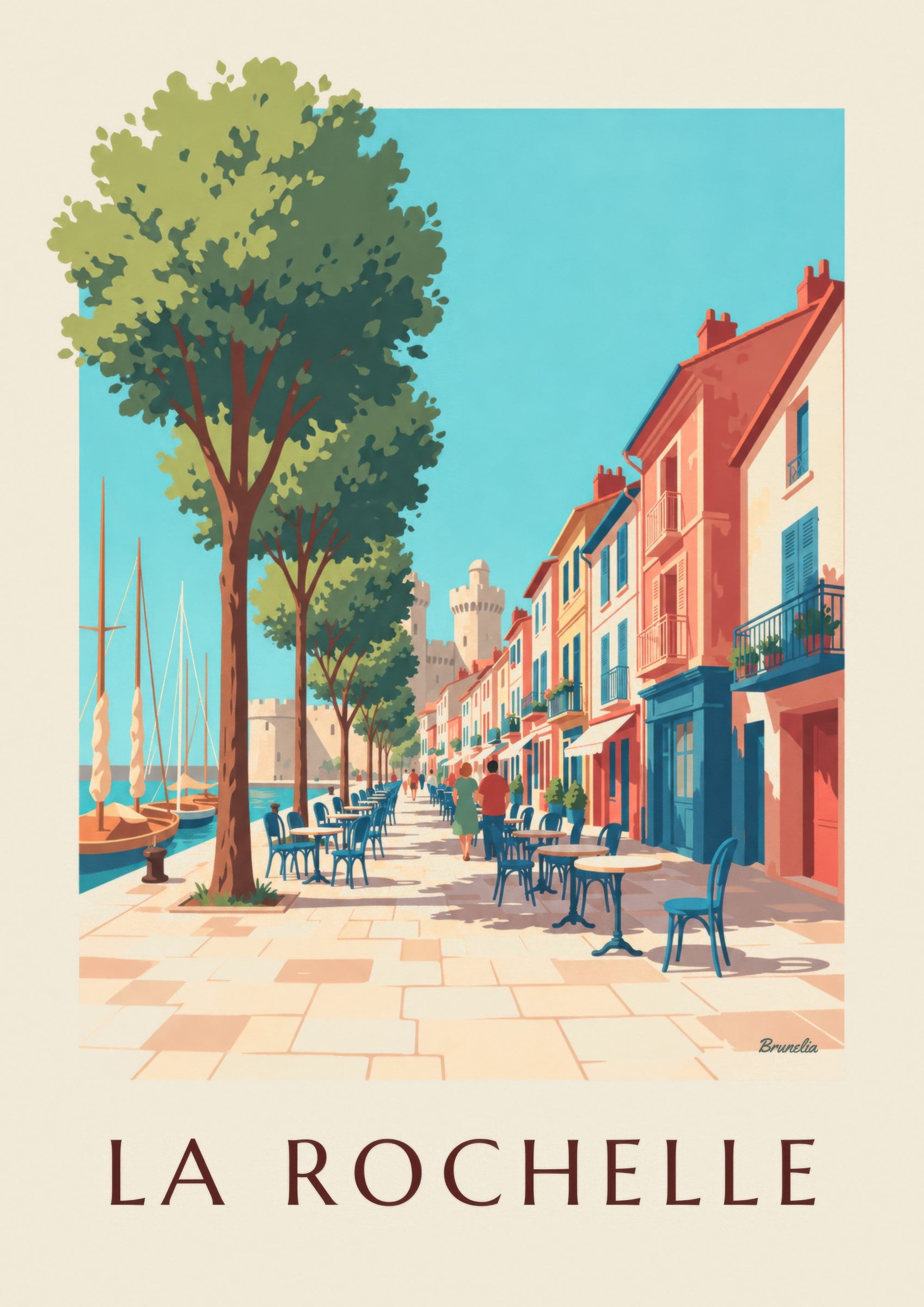 Gabut in La Rochelle Poster, Colourful Houses: close-up detail
