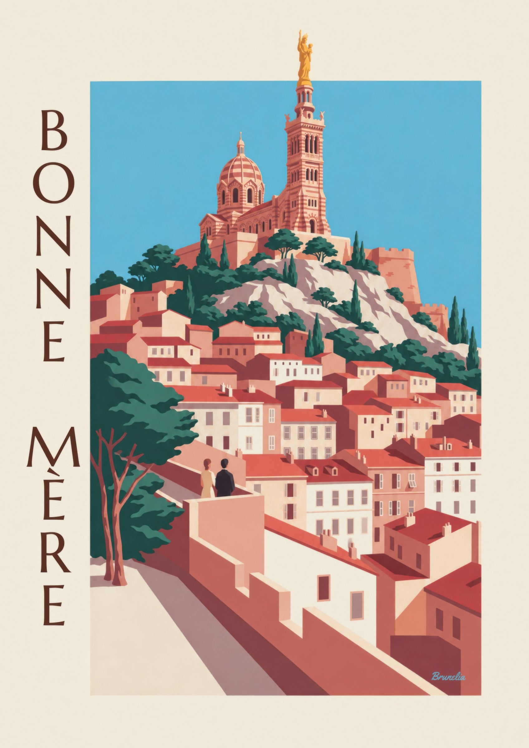 Marseille Notre-Dame de la Garde poster: close-up detail