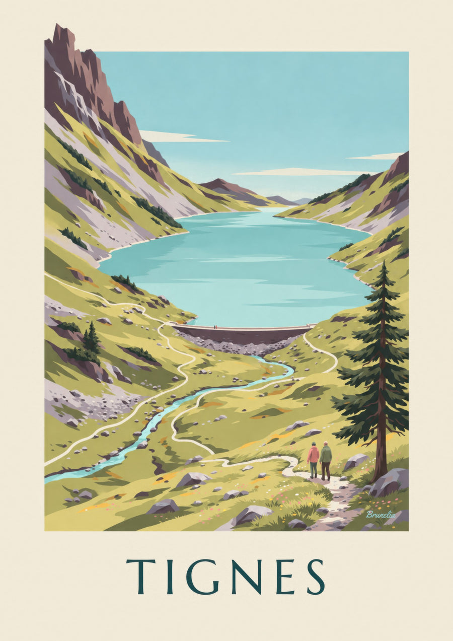 Tignes turquoise Lac de la Sassière poster