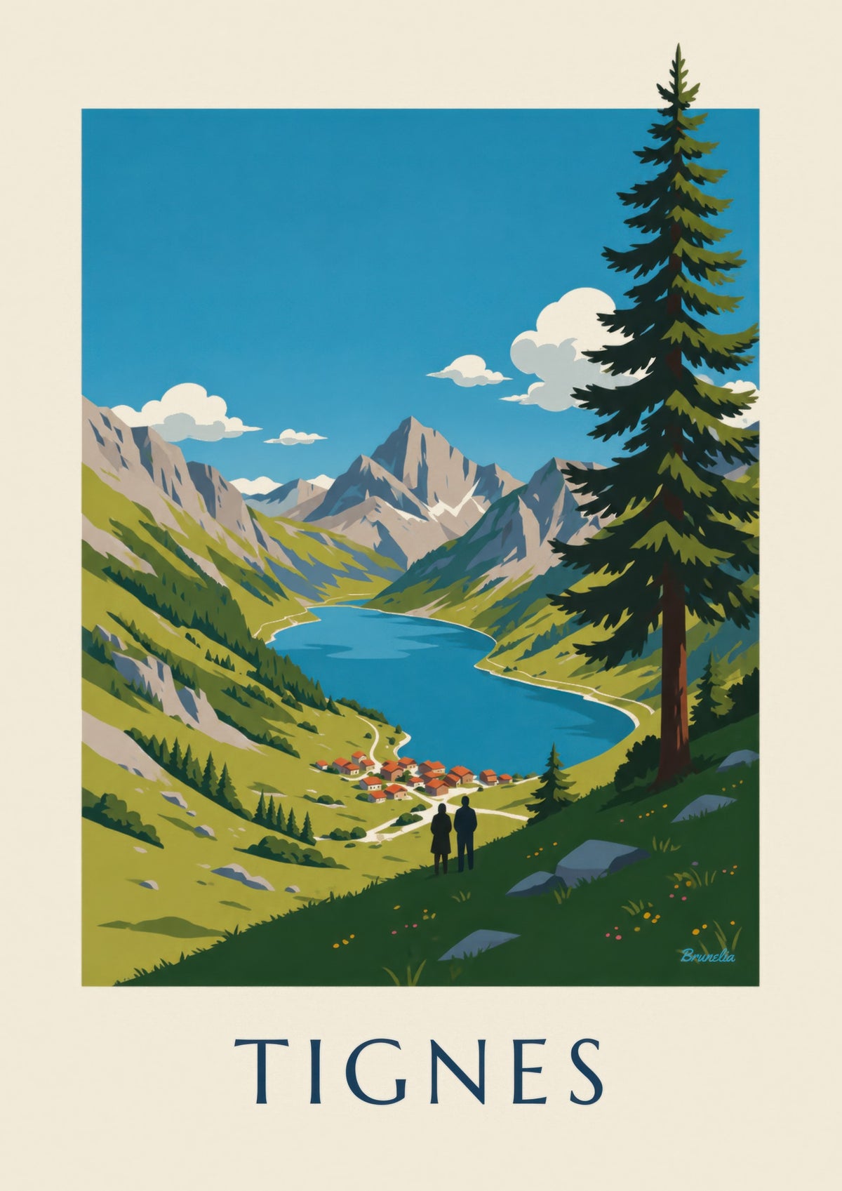 Tignes deep blue Lac du Chevril poster
