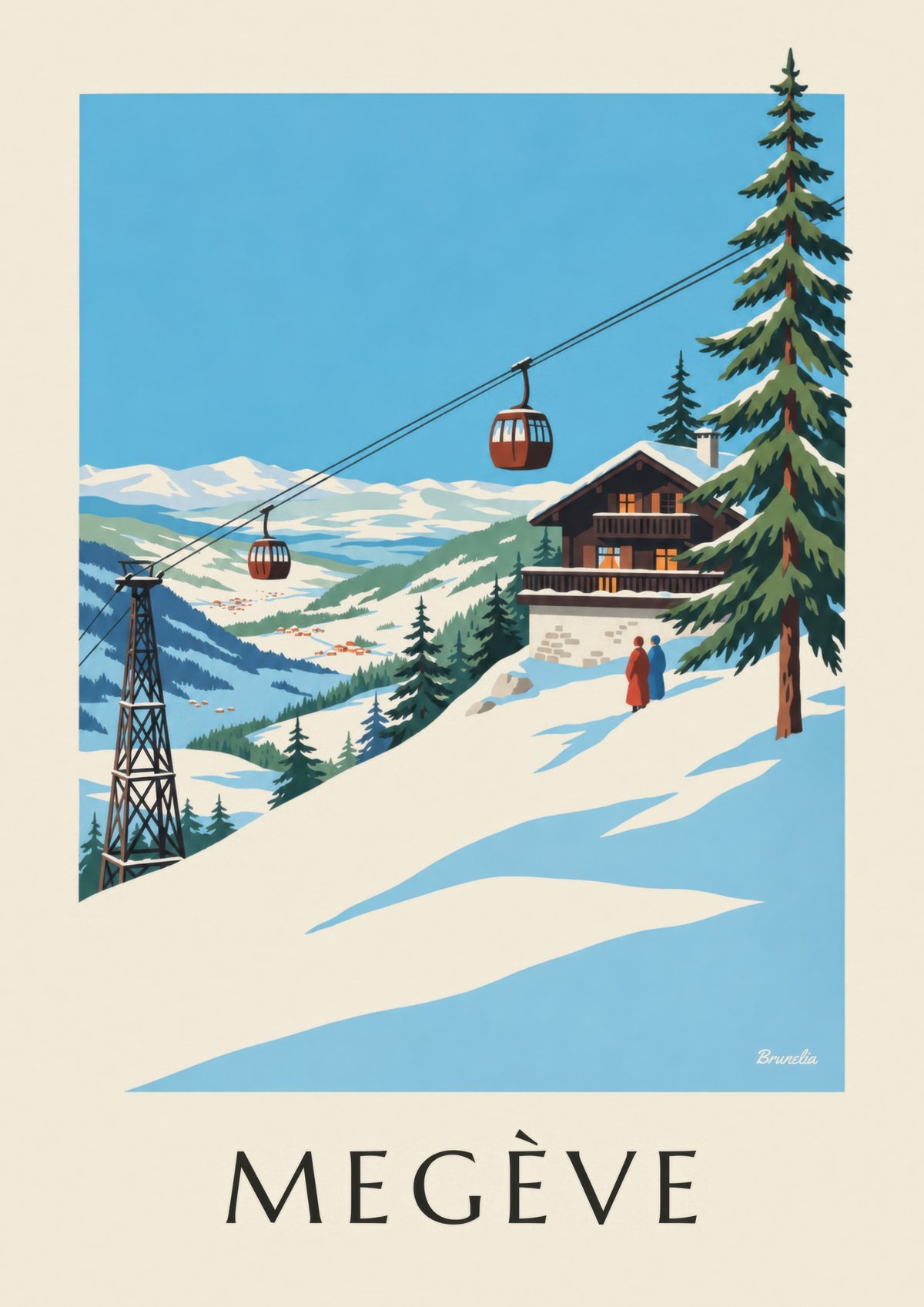 Megève Mont d'Arbois gondola poster