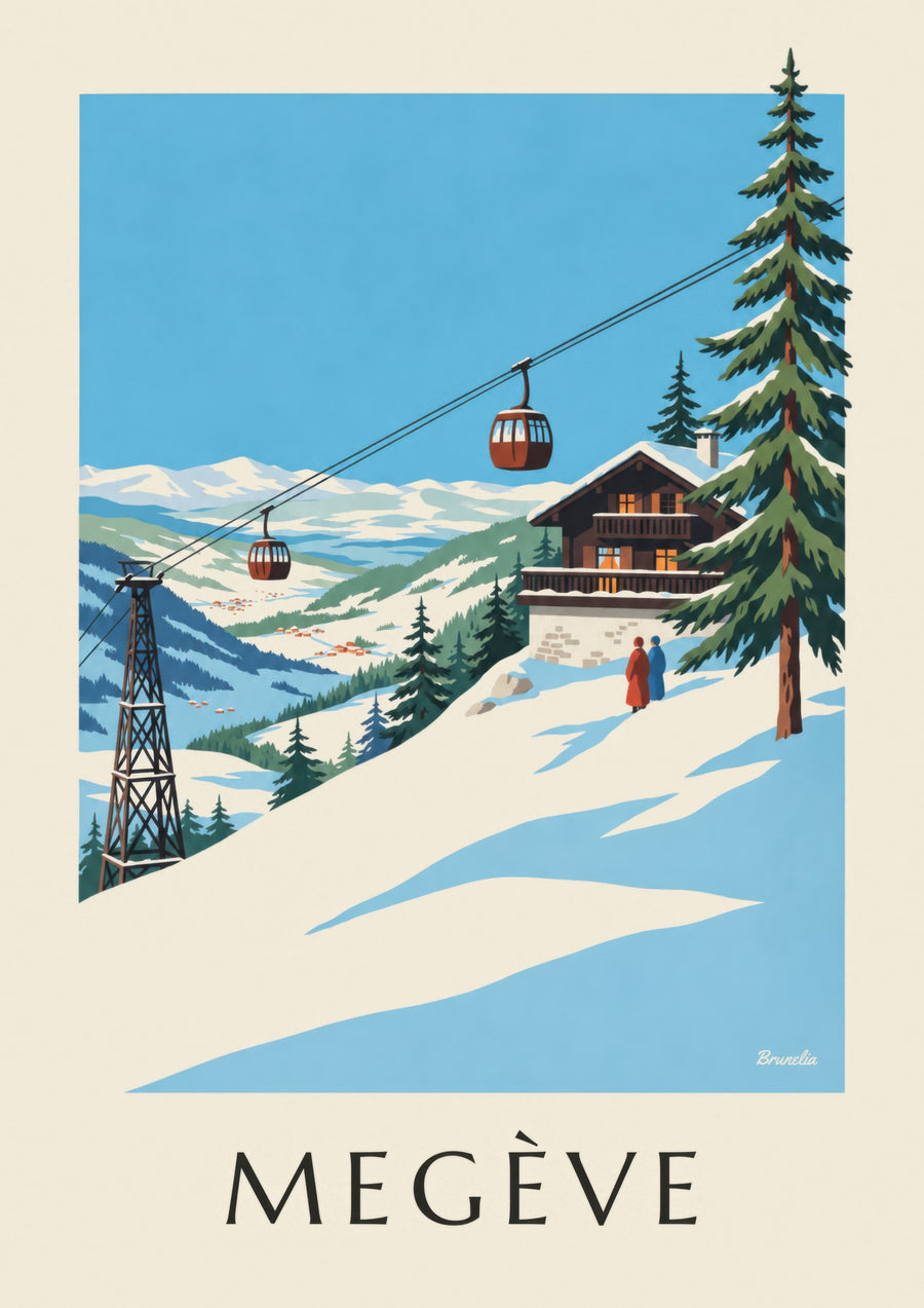 Megève Mont d'Arbois gondola poster