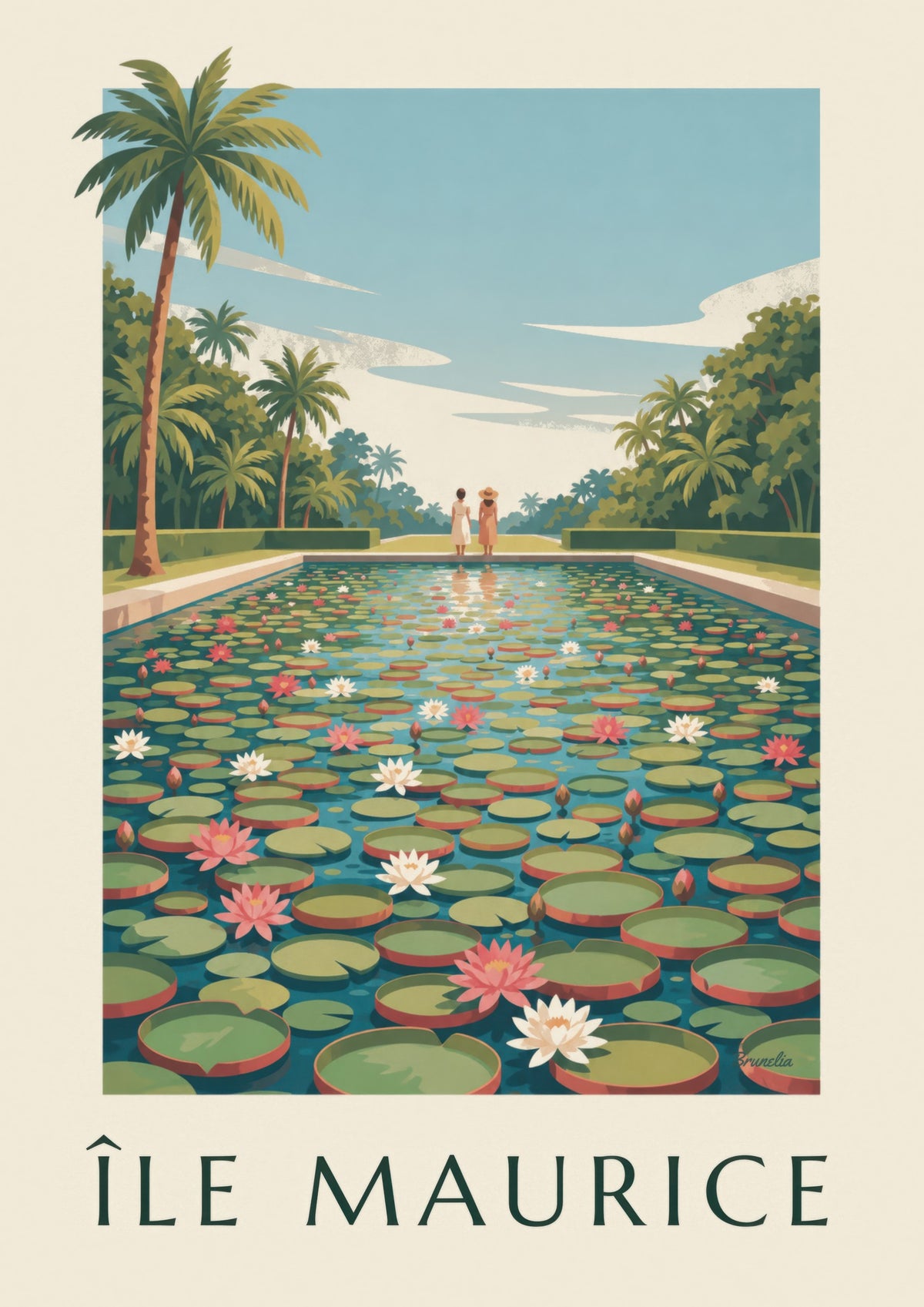 Mauritius giant water lilies poster