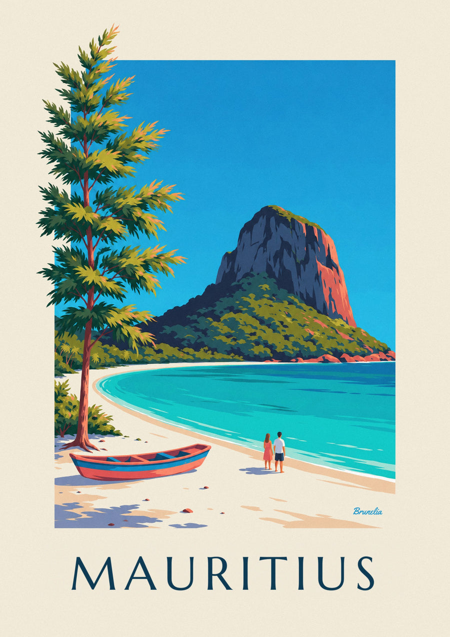 Le Morne Brabant and Mauritius lagoon poster