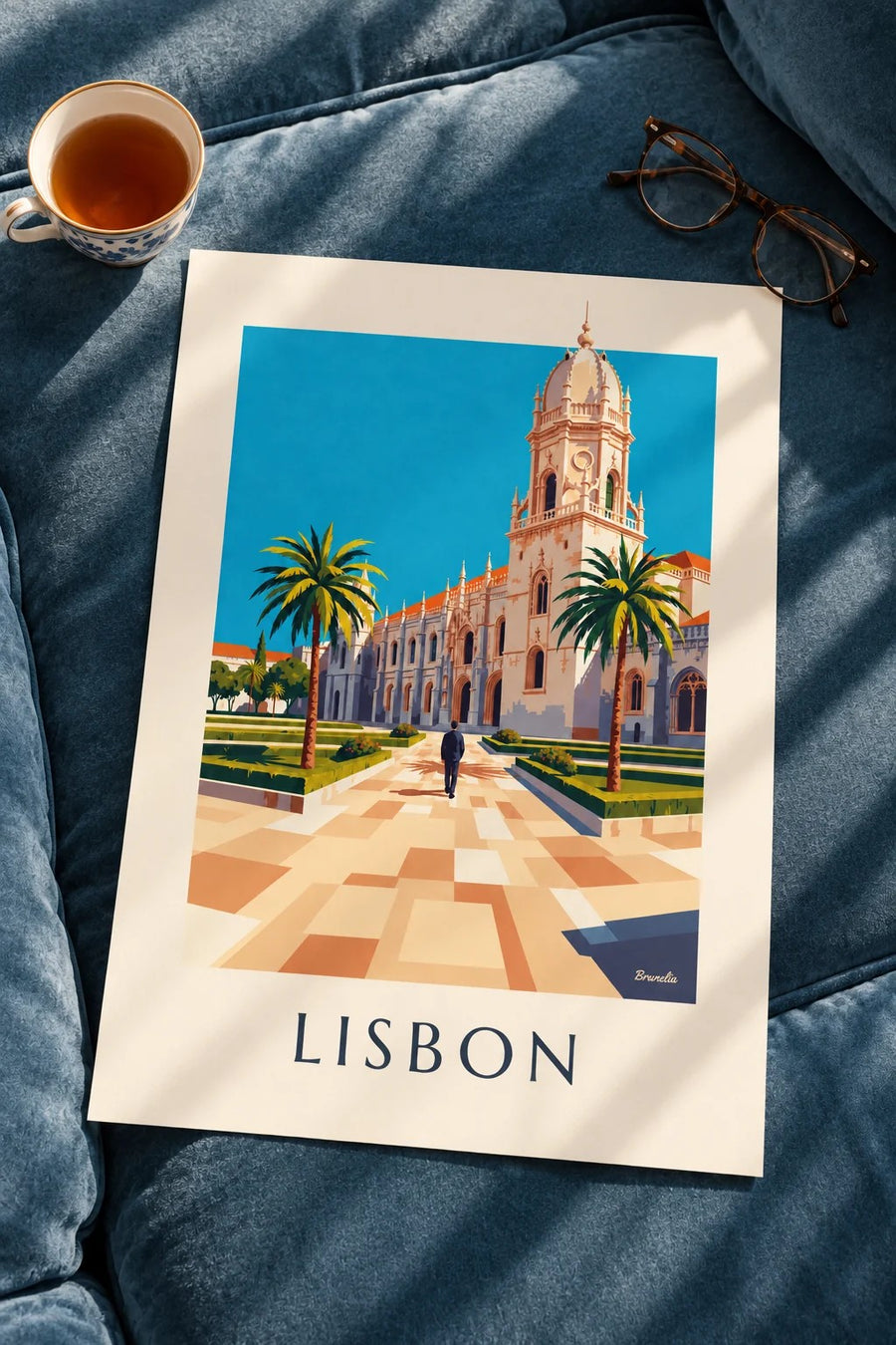 Jerónimos Monastery in Belém, Lisbon poster: standing on a table